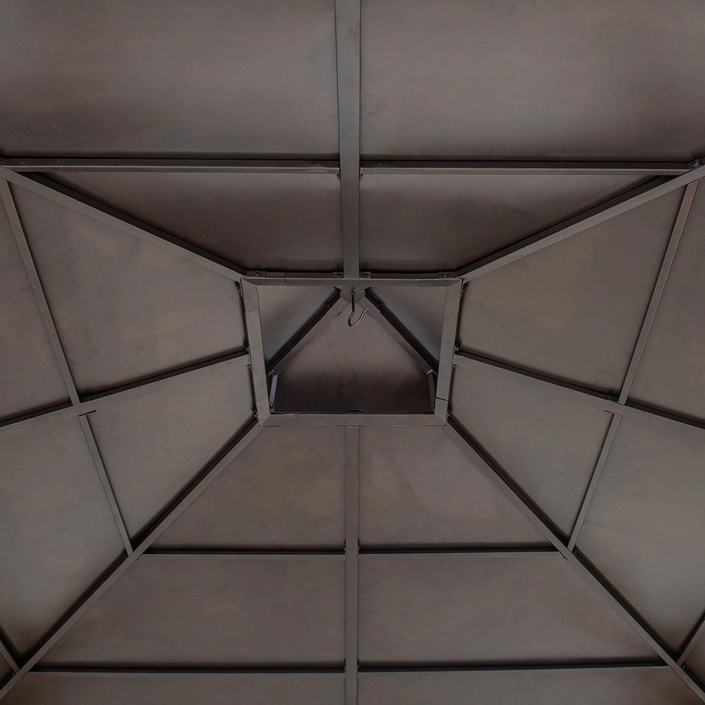 10 ft. x 10 ft. Cedar Framed Gazebo with Steel 2-Tier Hip Roof Hardtop