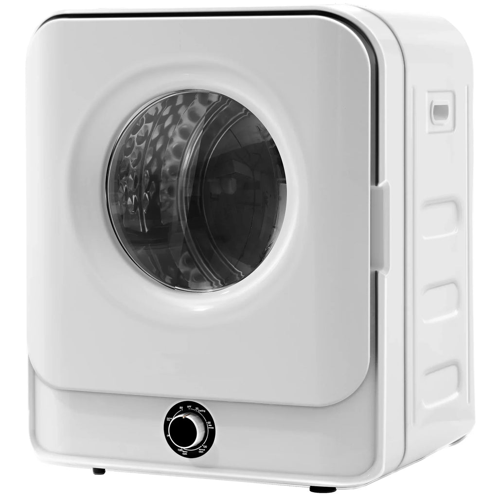 1.95 Cu.ft Front Load Clothes Dryer, Portable Compact Dryer 830W, 5 Drying Modes, Stainless Steel Drum, with Overheat Protection, Dust Removal, Deodorization and Lint Removal Functions, White